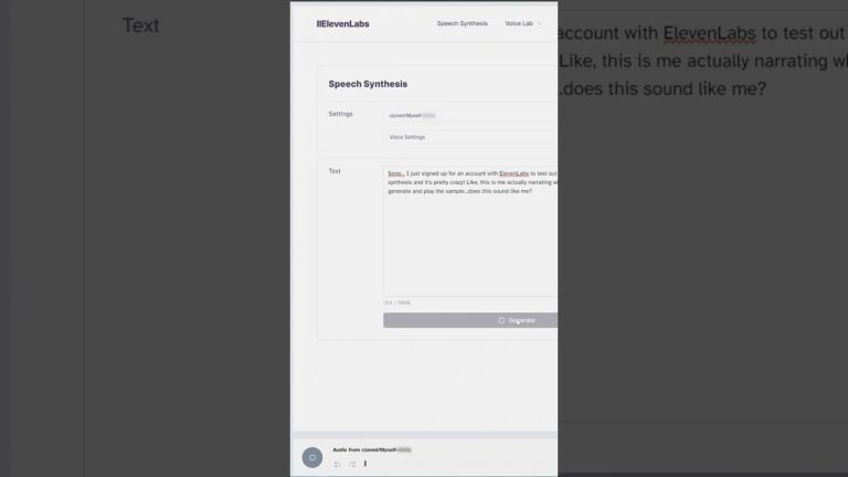 ElevenLabs – Voice Cloning and Synthesis