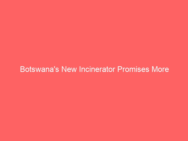 Botswana’s New Incinerator Promises More Efficient Waste Management