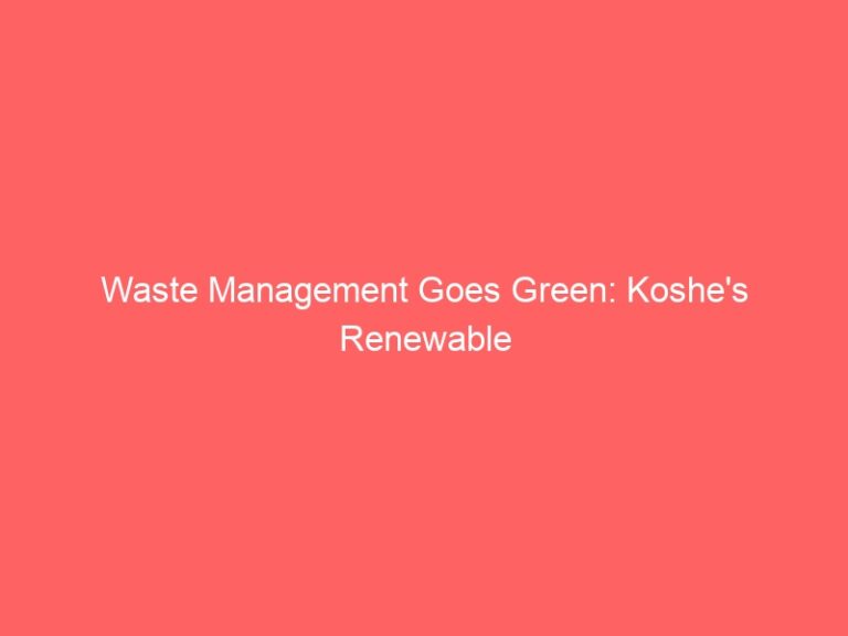 Waste Management Goes Green: Koshe’s Renewable Energy Solution from Trash